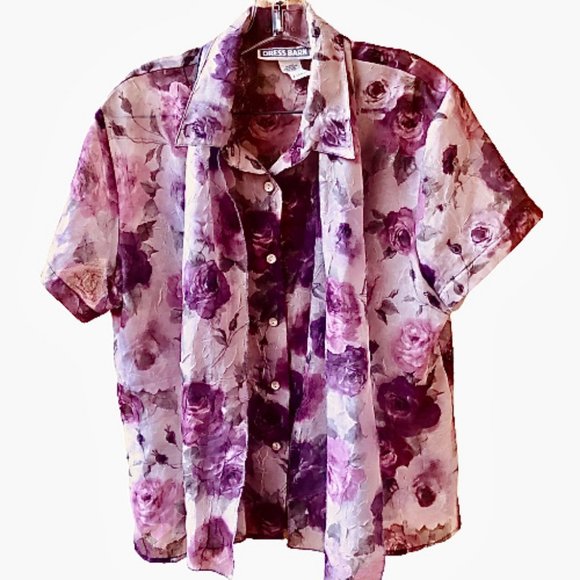 Dressbarn Vintage 90's OUTFIT Floral Skirt + Blouse Jacket + Scarf - Picture 9 of 12